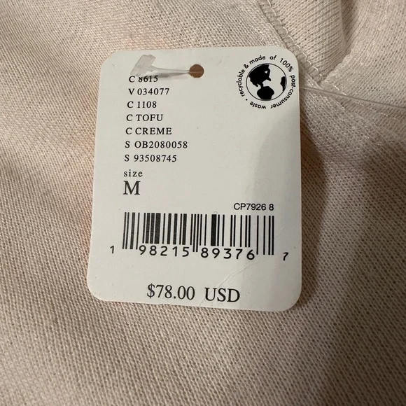 Free People Movement Playbook Cream Cropped Hoodie - NWT - Size M - Picture 9 of 11